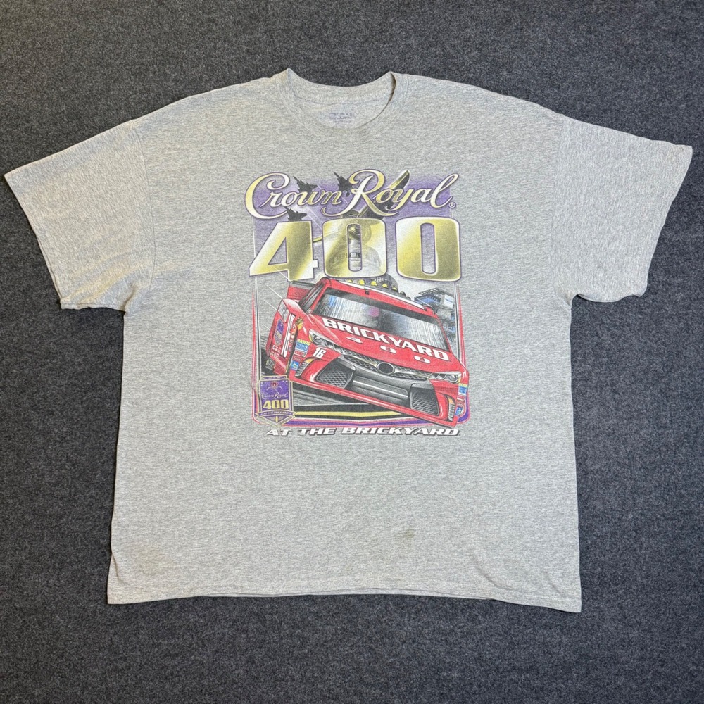 Crown Royal 400 T-Shirt Mens 2XL Gray Racing Brickyard NASCAR Graphic Tee